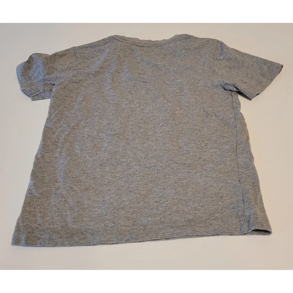 Gymboree Bull-It Train Bison Graphic Tee Kids S 5-6 Grey Short Sleeve Cotton